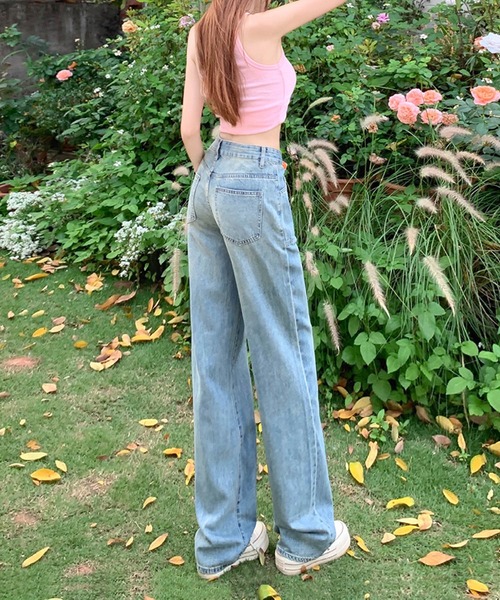 aimoha(アイモハ)の「ヴィンテージ風ウォッシュワイドデニムパンツ(デニムパンツ・レディース・ブルー・LARGE/MEDIUM/SMALL/X-SMALL)」の11枚目の写真
