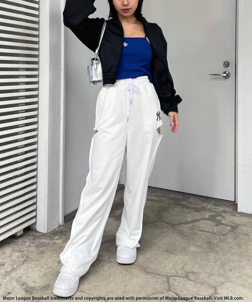 BACK TO THE FIELD(バック トゥー ザ フィールド)の「【MLB】サイドカッティングスウェットパンツ(スウェットパンツ・レディース・ホワイト/ブラック/ブルー/グレー/ピンク・FREE)」の11枚目の写真