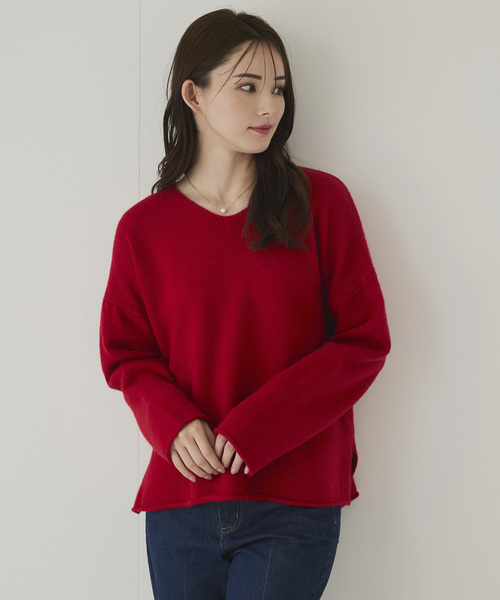 Jayro(ジャイロ)の「Vネックニットトップス(ニット/セーター・レディース・レッド/ホワイト系その他/グレー/ブルー系その他5/ブラック・FREE)」の16枚目の写真