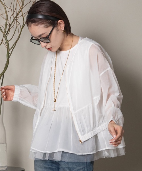 異素材切替タンク×シアーブルソン SET（その他トップス）｜lodie（ロディ）