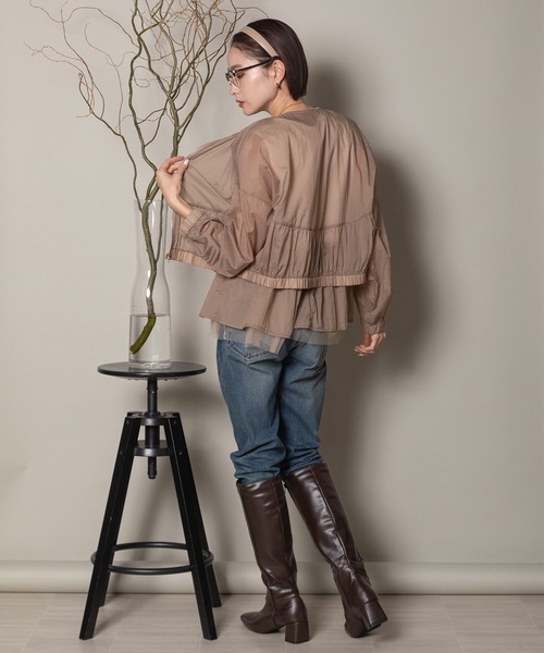 異素材切替タンク×シアーブルソン SET（その他トップス）｜lodie（ロディ）