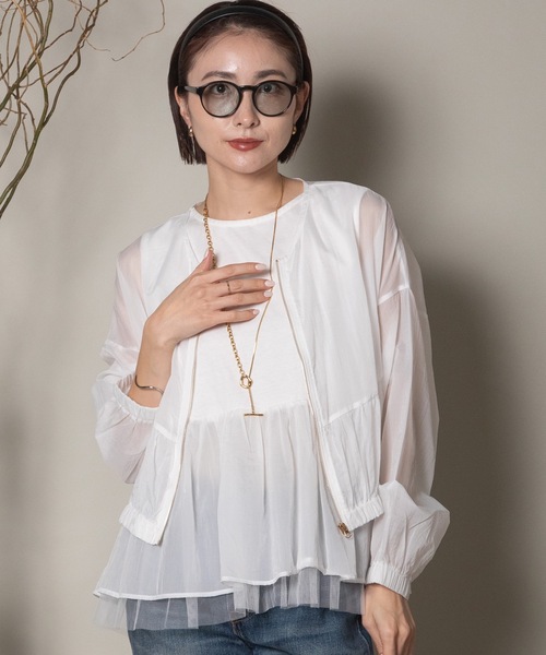 異素材切替タンク×シアーブルソン SET（その他トップス）｜lodie（ロディ）