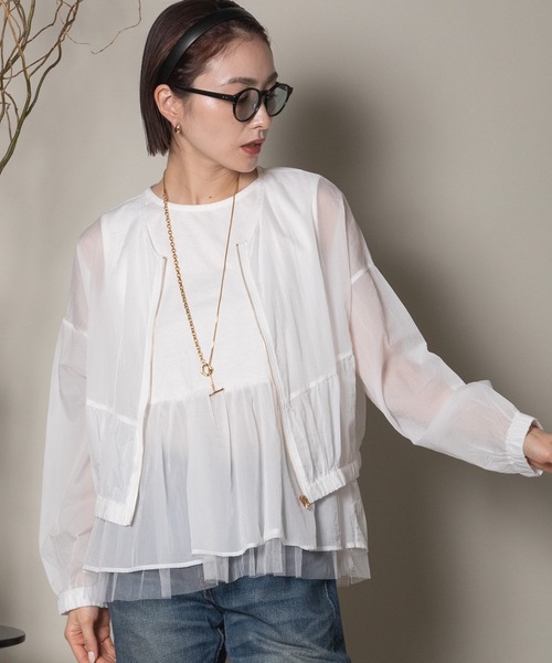 異素材切替タンク×シアーブルソン SET（その他トップス）｜lodie（ロディ）