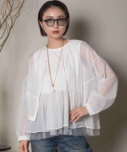 異素材切替タンク×シアーブルソン SET（その他トップス）｜lodie（ロディ）