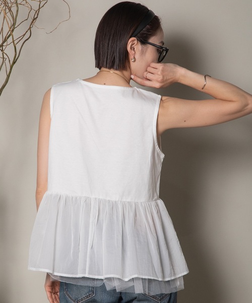 異素材切替タンク×シアーブルソン SET（その他トップス）｜lodie（ロディ）