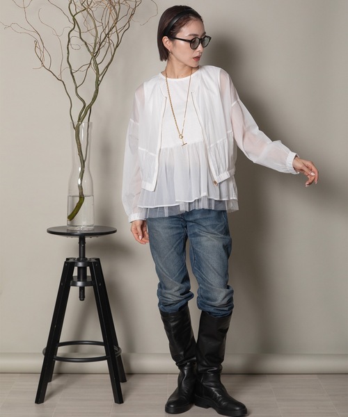 異素材切替タンク×シアーブルソン SET（その他トップス）｜lodie（ロディ）