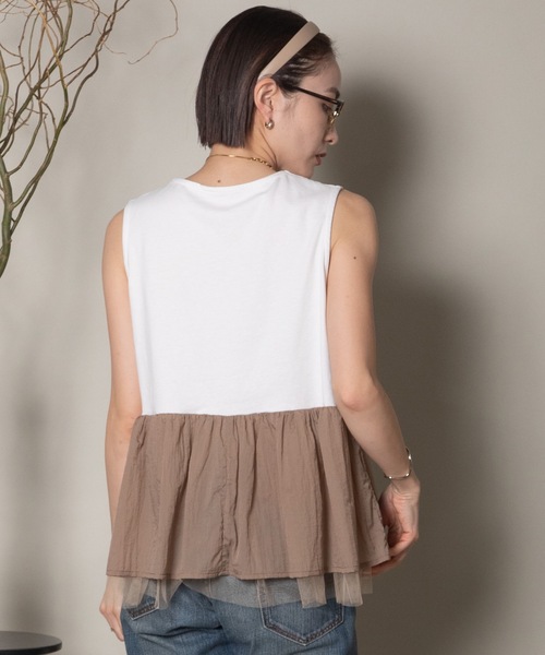 異素材切替タンク×シアーブルソン SET（その他トップス）｜lodie（ロディ）