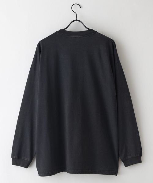 【SAVIER/サビアー】オーバーサイズ ポケット付ヘンリーネックロンT ワンポイント刺繍 ブランドロゴ（Tシャツ/カットソー）｜SAVIER（サビアー）