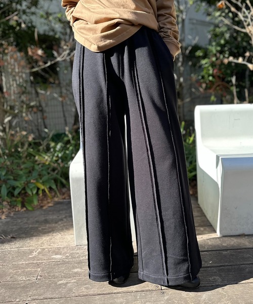セール】ウラケ カットオフ ワイド スウェットパンツ（スウェット