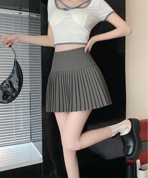 kirakiraShop(キラキラショップ)の「プリーツ 切り替え スカート(スカート・レディース・ホワイト/ブラック/グレー・S/M/L)」の18枚目の写真
