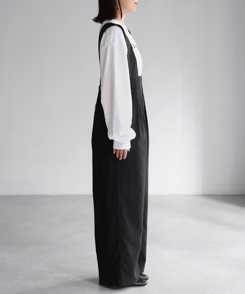 Riberry（リベリー）の「フロント2タックワイドサロペット（サロペット/オーバーオール・レディース・ブラック・FREE）」の11枚目の写真