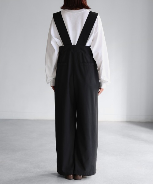 Riberry（リベリー）の「フロント2タックワイドサロペット（サロペット/オーバーオール・レディース・ブラック・FREE）」の10枚目の写真