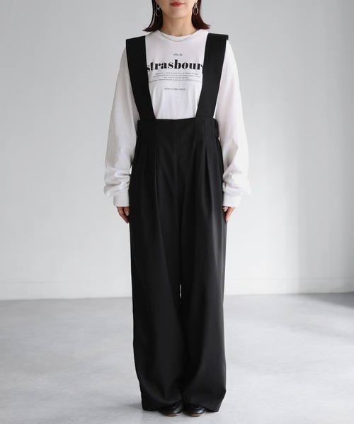 Riberry（リベリー）の「フロント2タックワイドサロペット（サロペット/オーバーオール・レディース・ブラック・FREE）」の9枚目の写真