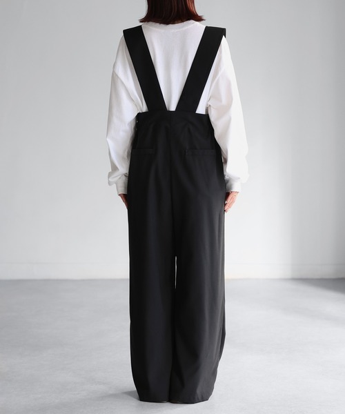 Riberry（リベリー）の「フロント2タックワイドサロペット（サロペット/オーバーオール・レディース・ブラック・FREE）」の7枚目の写真