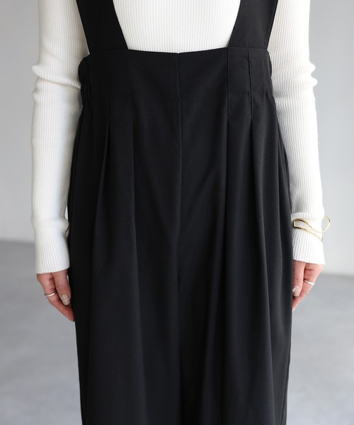 Riberry（リベリー）の「フロント2タックワイドサロペット（サロペット/オーバーオール・レディース・ブラック・FREE）」の6枚目の写真