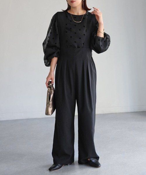 Riberry（リベリー）の「フロント2タックワイドサロペット（サロペット/オーバーオール・レディース・ブラック・FREE）」の17枚目の写真