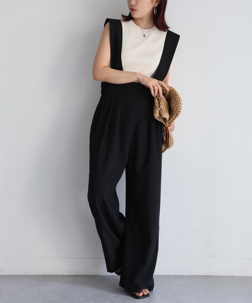 Riberry（リベリー）の「フロント2タックワイドサロペット（サロペット/オーバーオール・レディース・ブラック・FREE）」の21枚目の写真