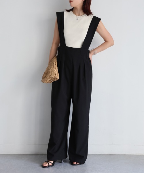 Riberry（リベリー）の「フロント2タックワイドサロペット（サロペット/オーバーオール・レディース・ブラック・FREE）」の22枚目の写真