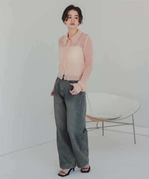 titivate(ティティベイト)の「透かし編みポロニットプルオーバー(ニット/セーター・レディース・オフホワイト/ピンク/グレー・FREE)」の18枚目の写真