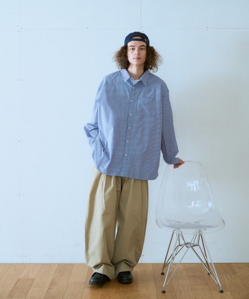 BROKEN BASE(ブロークンベース)の「B.BASEオーバーシャツ(シャツ/ブラウス・メンズ・サックスブルー系/ライトブルー・LARGE/MEDIUM)」の9枚目の写真