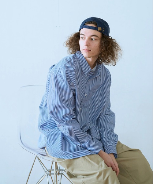 BROKEN BASE(ブロークンベース)の「B.BASEオーバーシャツ(シャツ/ブラウス・メンズ・サックスブルー系/ライトブルー・LARGE/MEDIUM)」の10枚目の写真