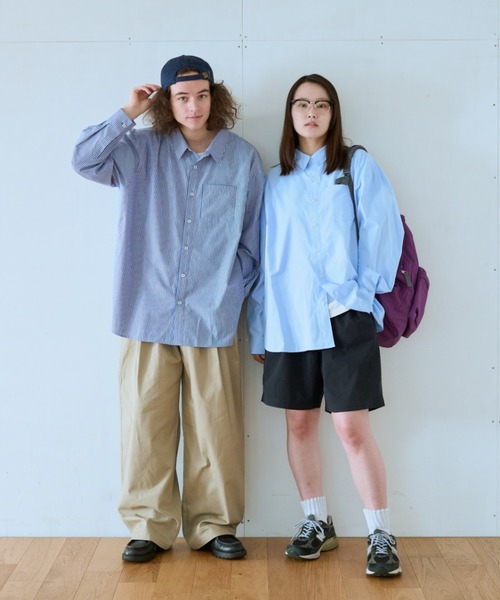 BROKEN BASE(ブロークンベース)の「B.BASEオーバーシャツ(シャツ/ブラウス・メンズ・サックスブルー系/ライトブルー・LARGE/MEDIUM)」の4枚目の写真