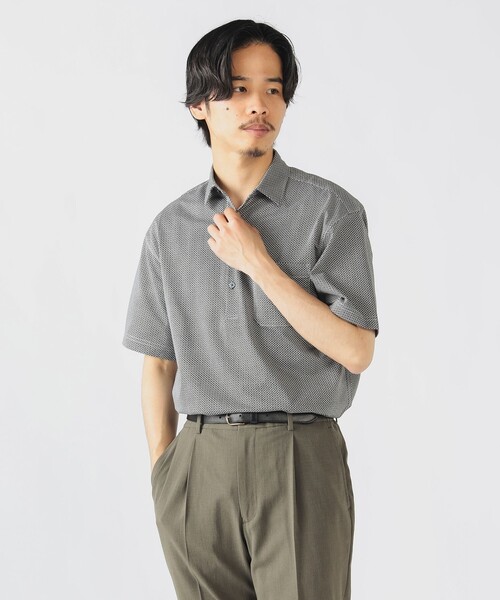 BEAMS HEART(ビームスハート)の「【抗菌防臭加工・吸水速乾】ハニカムプリント レギュラーカラー ポロシャツ 25SS(S~XL)(ポロシャツ・メンズ・ブラック/ネイビー/ホワイト/ブルー・X-LARGE/LARGE/MEDIUM/SMALL)」の2枚目の写真