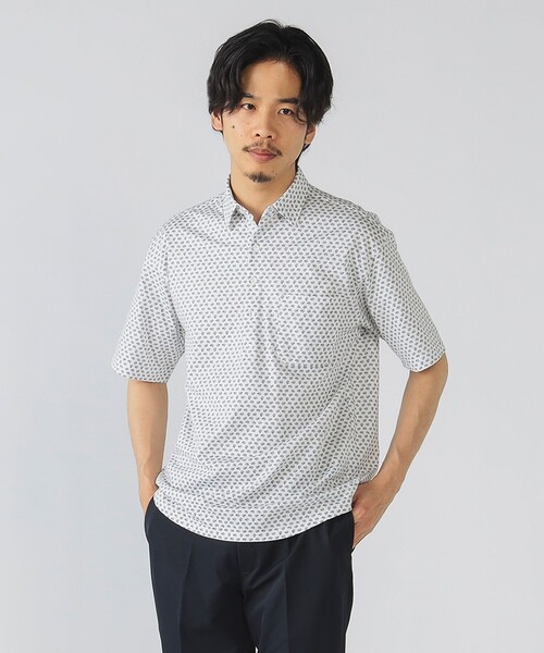 BEAMS HEART(ビームスハート)の「【抗菌防臭加工・吸水速乾】ハニカムプリント レギュラーカラー ポロシャツ 25SS(S~XL)(ポロシャツ・メンズ・ブラック/ネイビー/ホワイト/ブルー・X-LARGE/LARGE/MEDIUM/SMALL)」の6枚目の写真