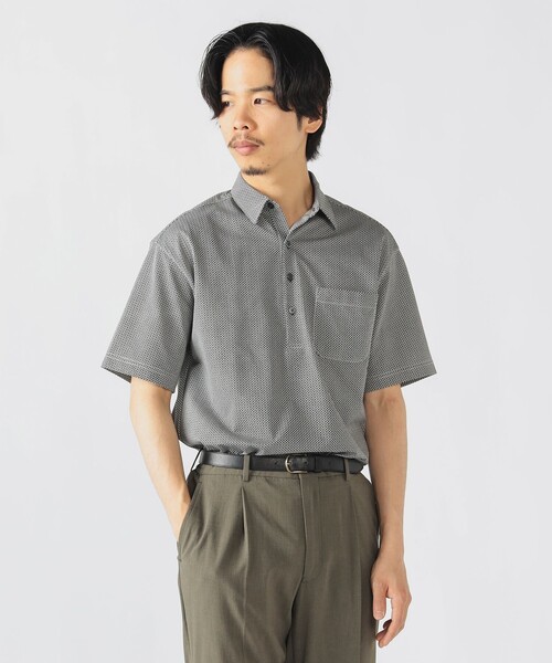 BEAMS HEART(ビームスハート)の「【抗菌防臭加工・吸水速乾】ハニカムプリント レギュラーカラー ポロシャツ 25SS(S~XL)(ポロシャツ・メンズ・ブラック/ネイビー/ホワイト/ブルー・X-LARGE/LARGE/MEDIUM/SMALL)」の9枚目の写真