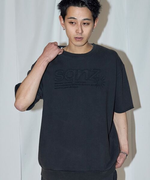 SEQUENZ（シークエンズ）の「【sqnz（エスキュンズ）】sqnz applique pack set up / セットアップ Tシャツ ハーフパンツ クルーネック オーバーサイズ ワンポイント（Tシャツ/カットソー・メンズ・ライトグレー/その他1/ブラック/ライトブルー・SMALL/MEDIUM/LARGE）」の7枚目の写真