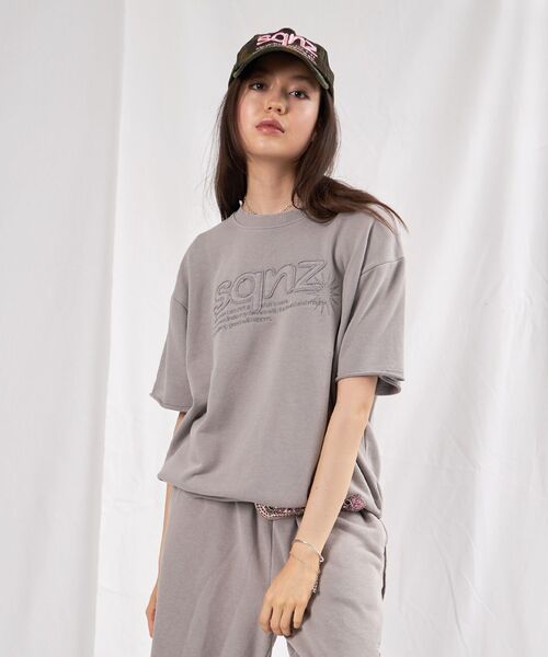 SEQUENZ（シークエンズ）の「【sqnz（エスキュンズ）】sqnz applique pack set up / セットアップ Tシャツ ハーフパンツ クルーネック オーバーサイズ ワンポイント（Tシャツ/カットソー・メンズ・ライトグレー/その他1/ブラック/ライトブルー・SMALL/MEDIUM/LARGE）」の20枚目の写真