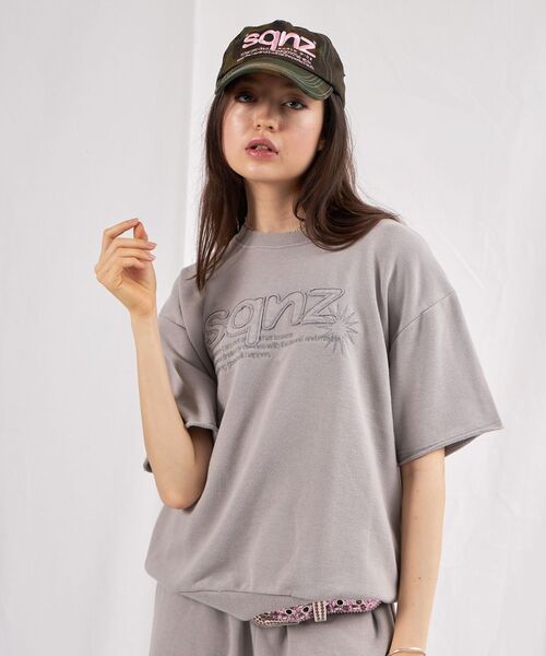 SEQUENZ（シークエンズ）の「【sqnz（エスキュンズ）】sqnz applique pack set up / セットアップ Tシャツ ハーフパンツ クルーネック オーバーサイズ ワンポイント（Tシャツ/カットソー・メンズ・ライトグレー/その他1/ブラック/ライトブルー・SMALL/MEDIUM/LARGE）」の21枚目の写真