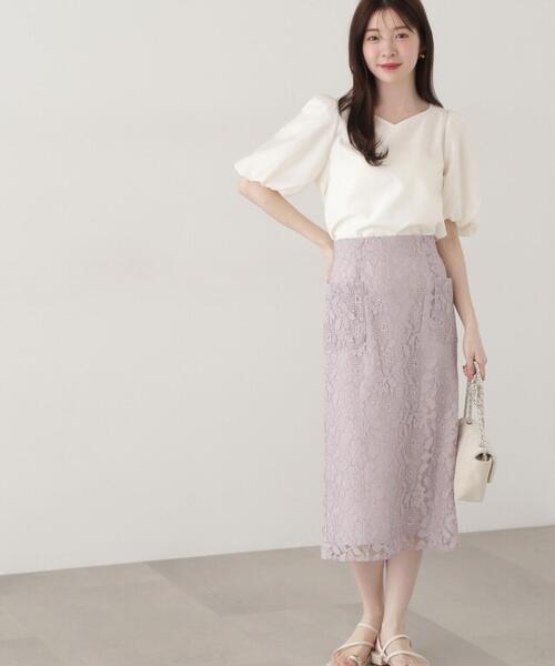 【美品】ポローラ　ホワイトタイトスカート e8f8c3b862e9bd08f77725466e5305