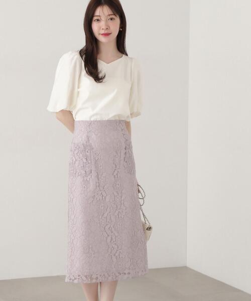 PROPORTION BODY DRESSING(プロポーションボディドレッシング)の「レースタイトスカート / 1215120301(スカート・レディース・ホワイト系その他/グレー/ネイビー・X-SMALL/SMALL/MEDIUM)」の6枚目の写真