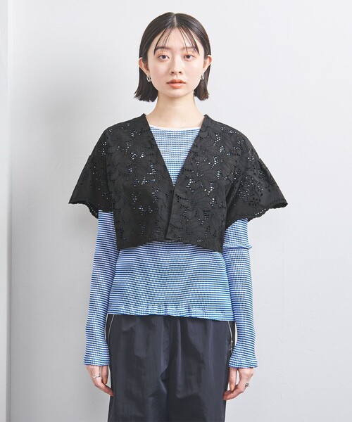 セール】＜TICCA＞レース クロップド ジャケット（ノーカラー