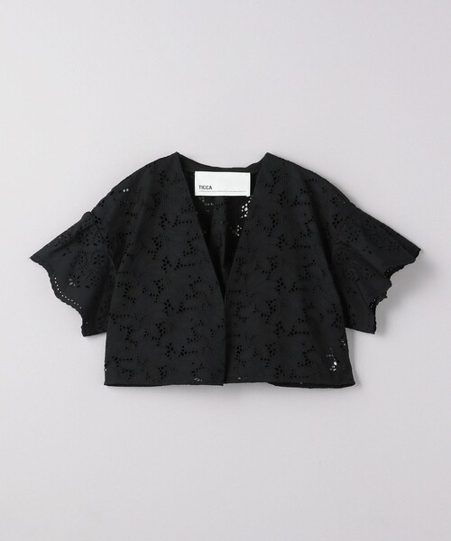 美品 TOCCA ベロア レース 刺繍 ジャケット ブラック サイズ2 セール】大人の旬スタイル！胸刺繍ベロアトラックジャケット