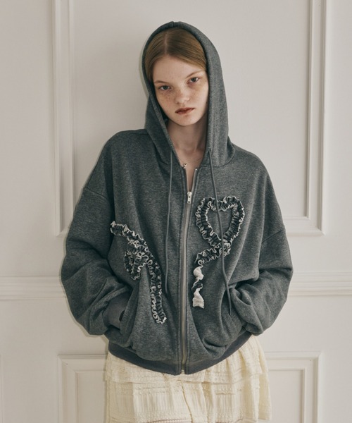 idem イデム　heart frill hoodie/ハートフリルフーディー heart frill hoodie／ハートフリルフーディ（パーカー）｜idem