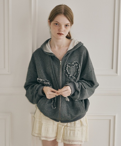 idem イデム　heart frill hoodie/ハートフリルフーディー heart frill hoodie／ハートフリルフーディ（パーカー）｜idem（イデム