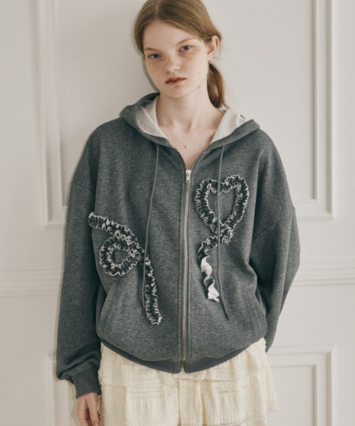 idem イデム　heart frill hoodie ハートフリルフーディー heart frill hoodie／ハートフリルフーディ（パーカー）｜idem