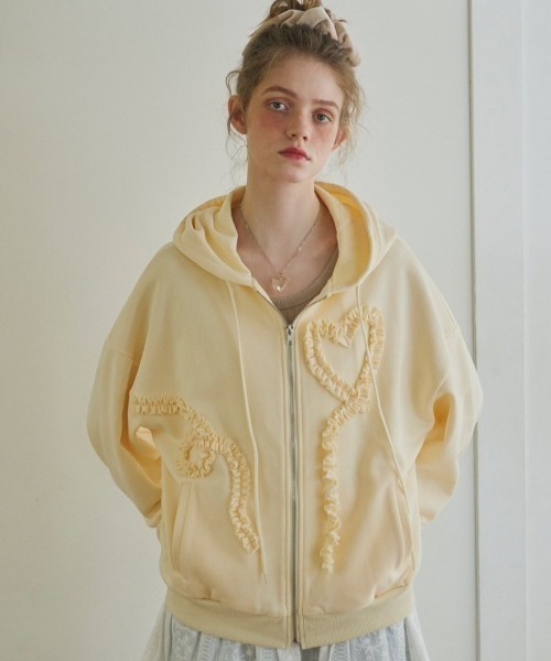 idem heart frill hoodie／ハートフリルフーディ heart frill hoodie／ハートフリルフーディ（パーカー）｜idem（イデム