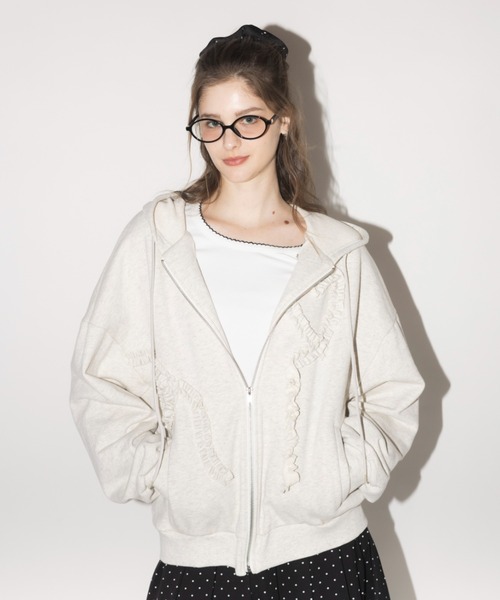 ここ　idem ハートフリル　パーカー heart frill hoodie／ハートフリルフーディ（パーカー）｜idem（イデム