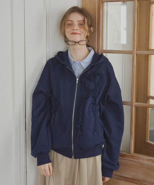 idem イデム　heart frill hoodie/ハートフリルフーディー heart frill hoodie／ハートフリルフーディ（パーカー）｜idem