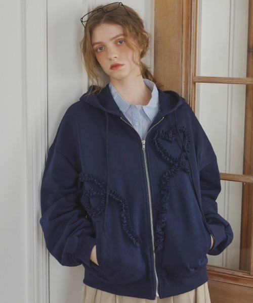 heart frill hoodie／ハートフリルフーディ（パーカー）｜idem