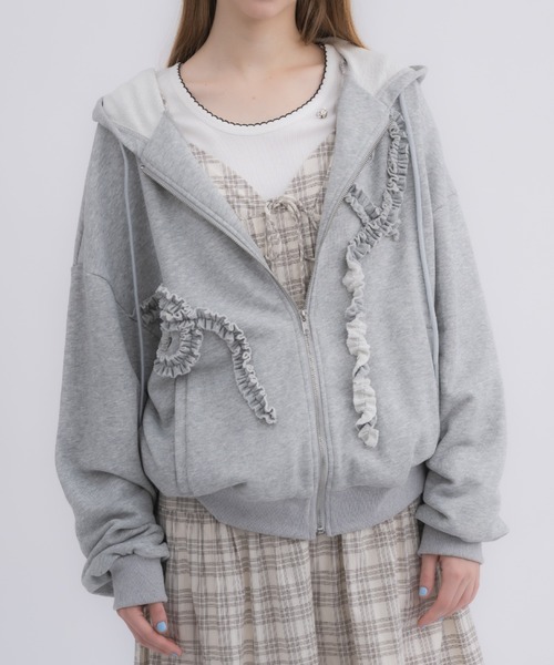 heart frill hoodie／ハートフリルフーディ（パーカー）｜idem