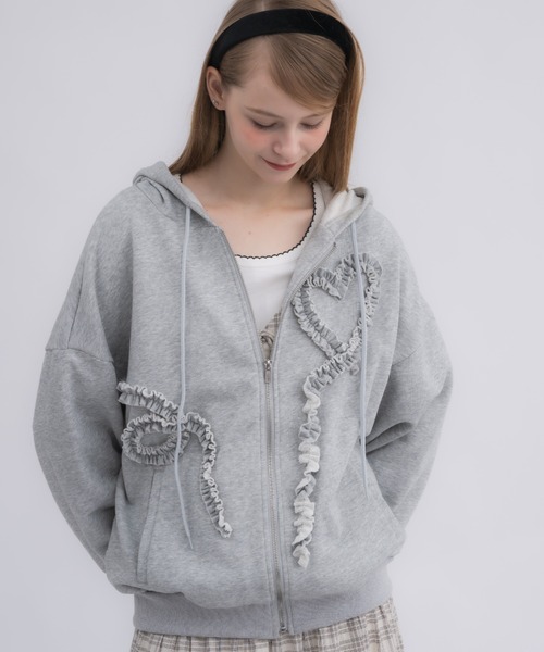 idem イデム　heart frill hoodie ハートフリルフーディー heart frill hoodie／ハートフリルフーディ（パーカー）｜idem