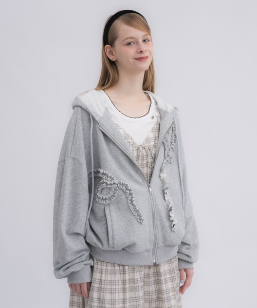 idem heart frill hoodie／ハートフリルフーディ heart frill hoodie／ハートフリルフーディ（パーカー）｜idem
