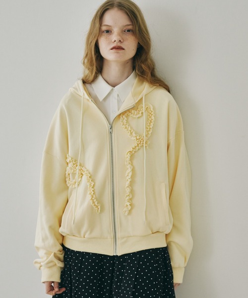 idem（イデム）の「heart frill hoodie／ハートフリルフーディ（パーカー・レディース・グレー/ネイビー/クリーム/ダークグレー/アイボリー・FREE）」の21枚目の写真