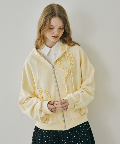 heart frill hoodie／ハートフリルフーディ（パーカー）｜idem