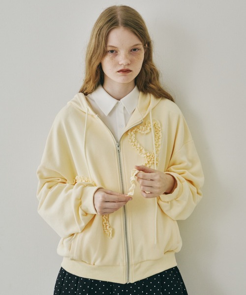 idem イデム　heart frill hoodie/ハートフリルフーディー heart frill hoodie／ハートフリルフーディ（パーカー）｜idem
