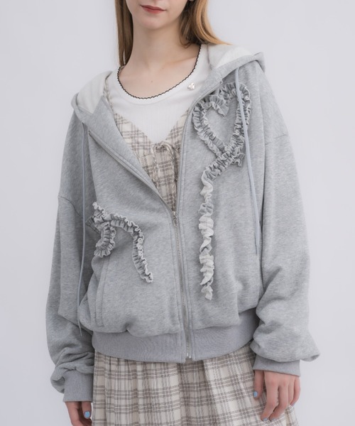 idem イデム　heart frill hoodie/ハートフリルフーディー heart frill hoodie／ハートフリルフーディ（パーカー）｜idem